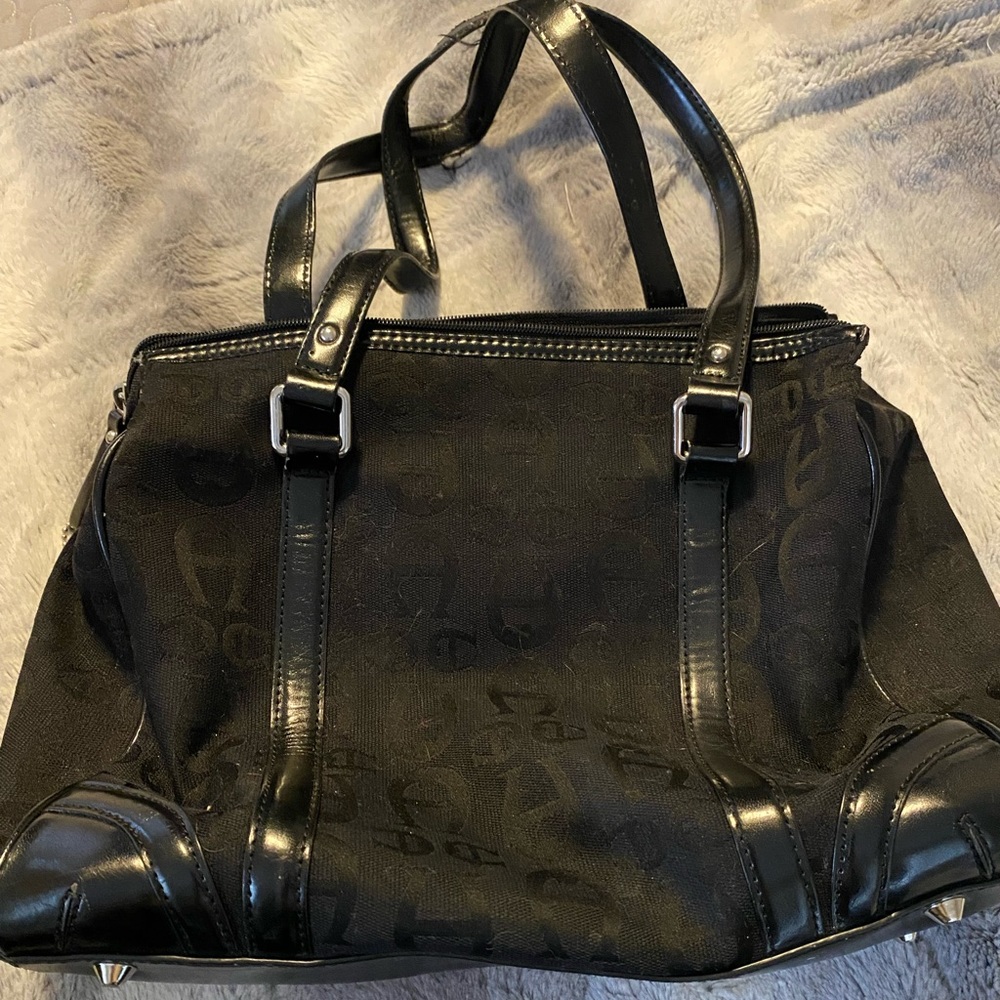 Etienne Aigner Leather & Monogram Hobo Handbag